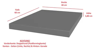 Produktbild von Arbeitsplatte 40 cm 38mm Anthrazit matt Küche Nessa Scandi Old Style Ava-AR Luna
