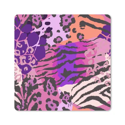 Produktbild von MuchoWow® Mauspad Mousepad Tiere - Pantherdruck - Rosa 20x20 cm - Mousepads - Maus Mat - Pad - Mausunterlage - Desk Mat - Bureauartikeln