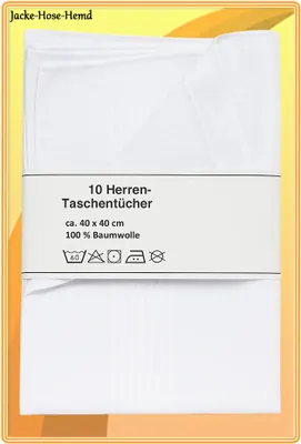 Produktbild von Herren Taschentücher Herrenarbeitstaschentücher Weiß