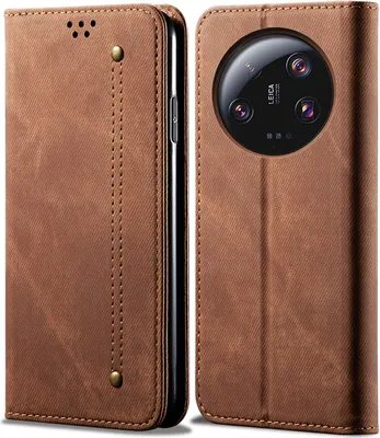 Produktbild von Xiaomi 13 Ultra Hülle, Leder Brieftasche Flip Bookstyle Schutzhülle mit Standfunktion für Xiaomi 13 Ultra Braun