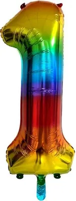 Produktbild von Folienballon Zahl 1 bunt - ca. 86 cm