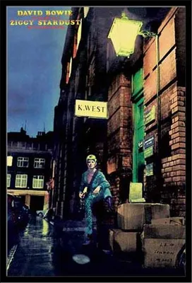 Immagine prodotto di Bowie, David - Poster - Ziggy Stardust + cornice rimovibile, Shinsuke® Maxi MDF nero, disco acrilico