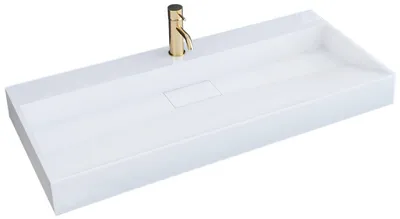 Immagine prodotto di Lavabo In Conglomerato Rea Goya 100 Rectangle Bianco