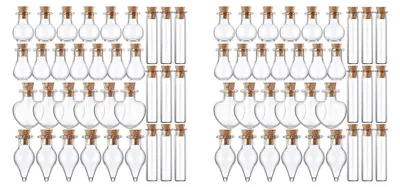Produktbild von Set mit 100 kleinen Glasbehältern mit Korkverschluss