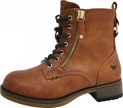 Imagen del producto de Botines cordones para niña Mustang, modelo K16, zapatos para niña, botines de cordones, color marrón