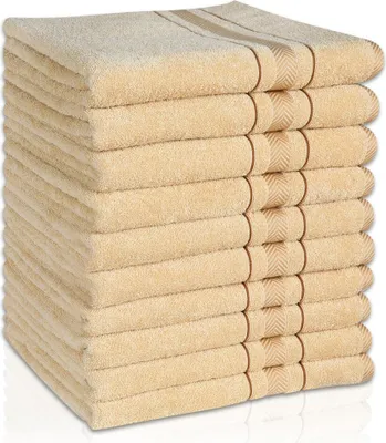Produktbild von 10 er SET BEIGE BADETUCH 500g/m² 100% BAUMWOLLE 100x150
