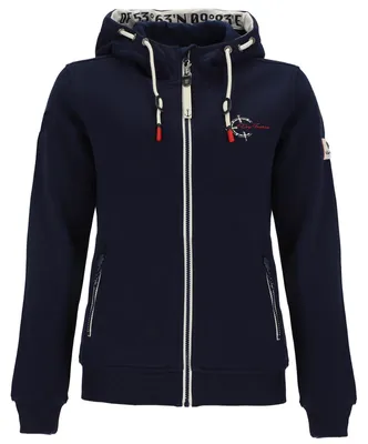 Produktbild von Dry Fashion Damen Sweatjacke Juist - Zip-Jacke Kapuze Navy, Größe 48