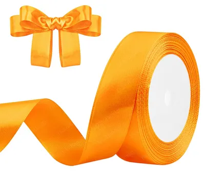 Productafbeelding van Satijnlint - 25 mm breed en 23 meter lang - decoratielint - oranje