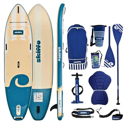 Produktbild von Skiffo Rivage Lagoon 11.0 SUP Board aufblasbar 2in1 Paddle Kajak Set 335x86x15cm