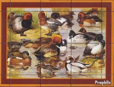 Produktbild von Briefmarken Guinea-Bissau 2001 Mi 1458-1463 Kleinbogen postfrisch Vögel