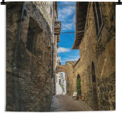 Produktbild von MuchoWow® Wandteppich Wandbehang Die Altstadt von San Gimignano in Italien 90x90 cm Tapisserie Dekoration Wandtuch - Wandaufhänger