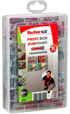 Immagine prodotto di fischer 538622 fischer Profi-Box DuoPower + S 2K 538622 Universaldübel-Sortiment, 160 St.