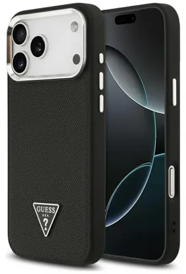 Produktbild von Etui Guess Grained Triangle Logo Magsafe Do Iphone 17 Pro Max Czarny