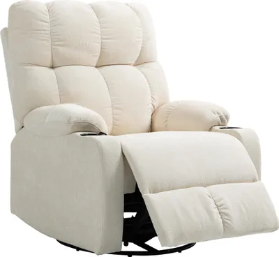 Produktbild von Relaxsessel mit Fußstütze, Liegesessel, drehbar, bis 150 kg, Stahlrahmen, 88x96x108cm, Beige