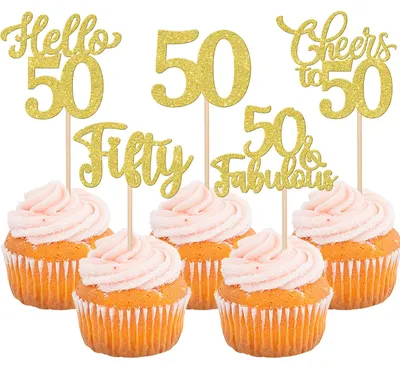 Image de Décorations pour cupcakes, paillettes dorées, 30 pièces, pour fêtes d'anniversaire