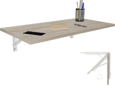Image de Tableau mural rabattable pour chaise de bureau, 80 x 40 cm, en bois
