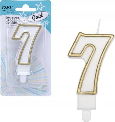 Obrázek produktu pro Narozeninová svíčka číslo 7 zlatá