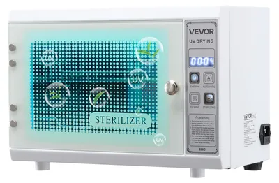 Produktbild von VEVOR Nagelwerkzeug-Reinigungsmaschine, 12L große Kapazität, Werkzeugschrank-Reinigungsbox mit Timer-Einstellung, gehärtete Glastür, 185nm Wellenlänge, für Labore, Zuhause, Nagelstudios, Friseursalons, Schönheitssalons, UV-Licht-b, 10 L