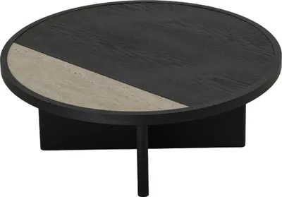 Produktbild von Bronx71 Couchtisch Maeva rund Ø80 cm in schwarzer Eiche