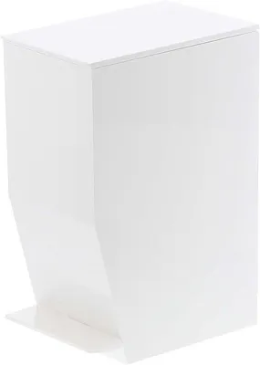 Image de Poubelle sanitaire à pédale, blanche et minimaliste