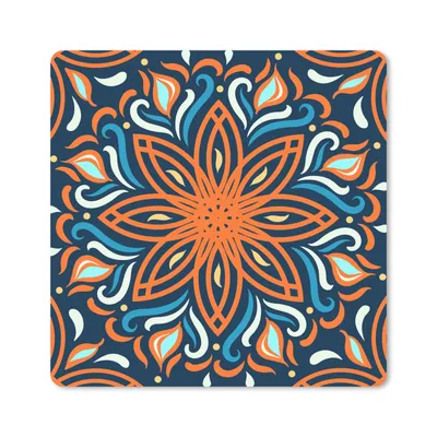 Produktbild von MuchoWow® Mauspad Mousepad Blume - Blätter - Orange 30x30 cm - Mousepads - Maus Mat - Pad - Mausunterlage - Gaming
