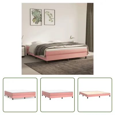 Produktbild von The Living Store Bettgestell Rosa 180x200 cm Samt