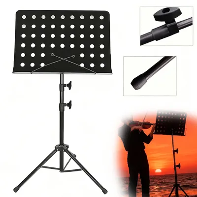 Produktbild von Orchesternotenpult, Metall, Zusammenklappbar, Orchester Notenständer, Verstellbar