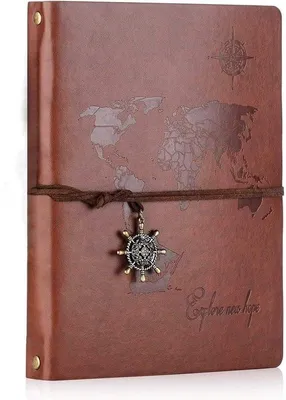 Produktbild von Famanu Notizbuch A5 aus Leder, nachfüllbar, 100 Blatt, 200 Seiten, vintage, braun