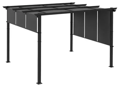 Produktbild von Markise Sonnenschutz. Pergola, wetterbeständig, inkl. Befestigungsmaterial, 3 x 3,5 m, Dunkelgrau