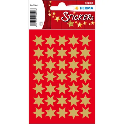 Zdjęcie produktu dla HERMA 3904, Papier, Złoto, Wzór gwiazdy, Na stałe, Boże Narodzenie, 105 szt.