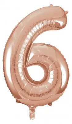 Image de Ballon XL chiffre 6 or rose