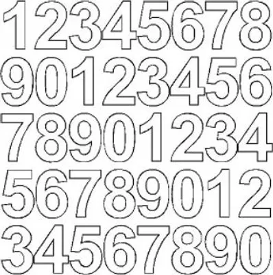 Image de Autocollants numériques, 3,5 cm, blancs, mats