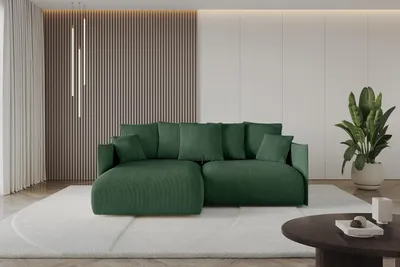 Produktbild von ALTDECOR Ecksofa mit Schlaffunktion und Bettkasten ONESK-L  216x177x72 cm  Grün - Corner Sofa Eckcouch Couch L-Form  angeordnet Schlafcouch Ausziehbar Wohnlandschaft