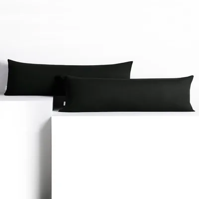 Produktbild von Seitenschläferkissenbezug 2er Set 20x145 cm Kissenbezug Kissenbezüge Baumwolle Seitenschläfer Stillkissen Schwarz
