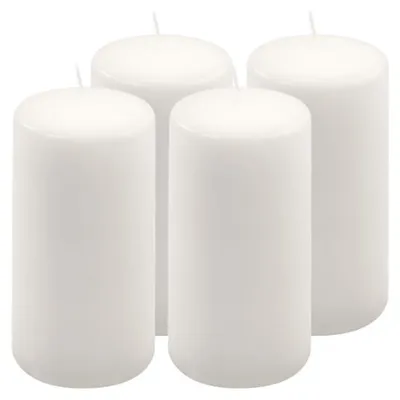 Obrázek produktu pro Bílé parafínové svíčky 15 cm, 65 h, 4 ks