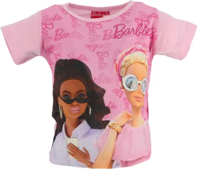 Zdjęcie produktu dla Barbie T-shirt dla dzieci z nadrukiem koszulka z krótkim rękawem dla dziewczynek 8 lat różowy