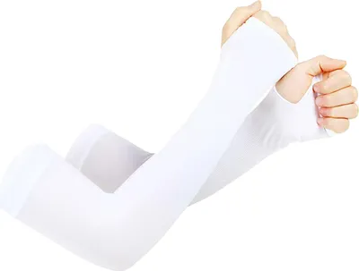 Produktbild von 2 Paar UV-Schutz-Armstulpen, einfarbig, hochelastisch, superweich, atmungsaktiv, schweißabsorbierend, schnelltrocknend, für Outdoor-Sportarten