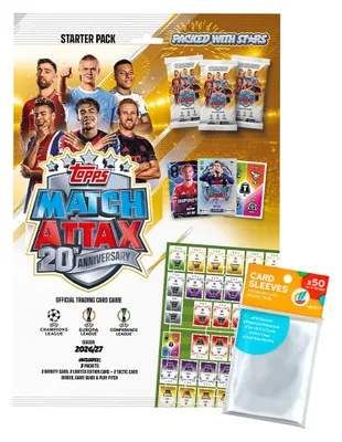 Obrázek produktu pro Sada karet UCC Match Attax Champions League 2026/27 – 1 startovní balíček + exkluzivní obaly pro sbírání