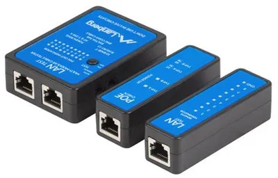 Zdjęcie produktu dla Lanberg NT-0404, Tester PoE, BNC, RJ-11, RJ-45, PoE testing, Czarny, Niebieski, 9 V