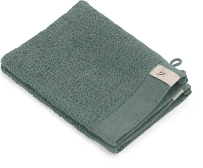 Produktbild von Walra Waschhandschuh Soft Baumwolle Armeegrün - 2x 16x21 cm