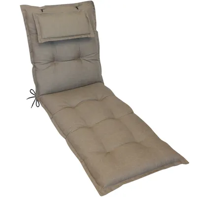 Produktbild von Herlag Liegenauflage AVA Sun-Guard 190x60x9cm Taupe Polster für Gartenliege extra dick Kopfpolster UV- & Fleckschutz