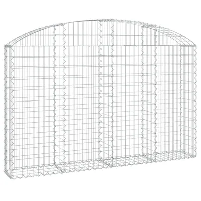 Image de vidaXL Gabion avec arc surélevé 200x30x120/140 cm Fer galvanisé