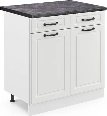 Produktbild von Küchenunterschrank Vicco R-Line Weiß Landhaus 80 cm , AP Anthrazit, Model 45527