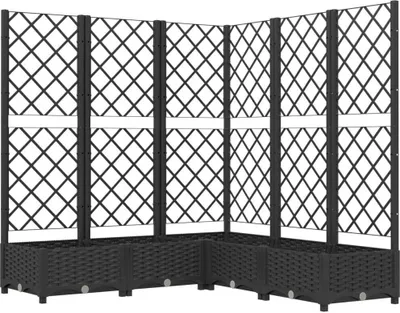 Zdjęcie produktu dla vidaXL Sadzarka z kratką czarna 120x120x121,5 cm PP