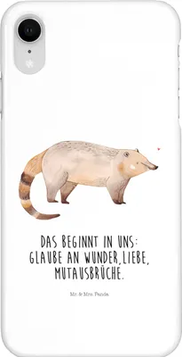 Produktbild von Mr. & Mrs. Panda Iphone XR Handyhülle Nasenbaer - Weiß - Geschenk, Nasenbär, Premium Kunststoff, Bär, Handy Case, Lustige Sprüche, Rüsselbär, Nasenbären