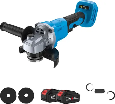 Produktbild von Winkelschleifer, 1000W Leistung, 3 Geschwindigkeitsstufen, 2 Batterien