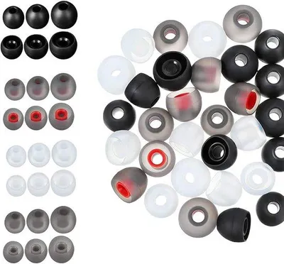 Productafbeelding van 48-Delige Vervangende Siliconen Oordopjes voor In-Ear Hoofdtelefoons - 3 Maten en 4 Kleuren