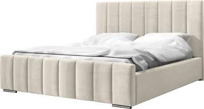 Produktbild von FEDVE Polsterbett Doppelbett Gailes Schlafzimmer Bett Bettkasten Matratze H3 180x200 cm Beige (Magic Velvet 2201)