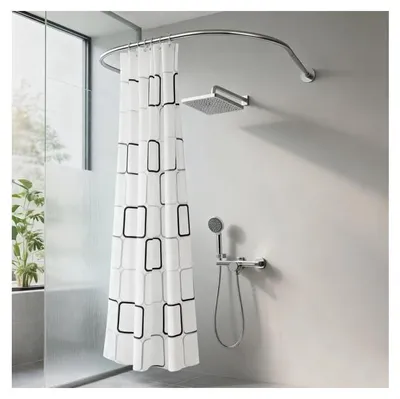 Immagine prodotto di Solidchoice - Asta per tenda da doccia a forma di U, in acciaio inossidabile, regolabile e telescopica