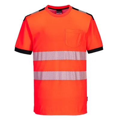 Produktbild von Portwest T181 PW3 Hi-vis T-Shirt, kurzarm Red/Black Gr. XXXL
